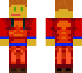 a boy with a red suit