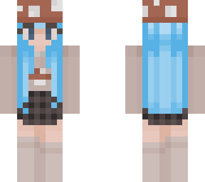 blue haired mushroom girl