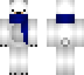 polar bear with blue scarf