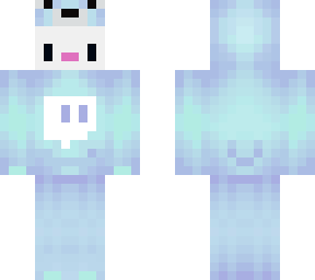 white cat with wallibear suit