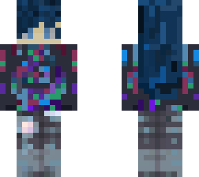 blue haired corrupted girl