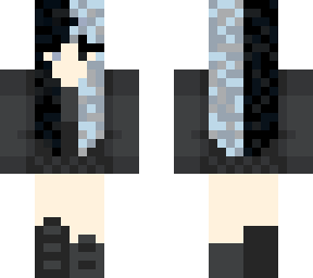 half black, half blue