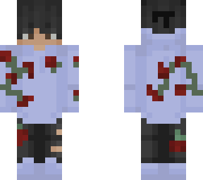 westily blue & red flower hoodie