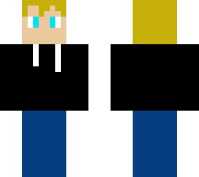 blonde hair blue eyes black sweater