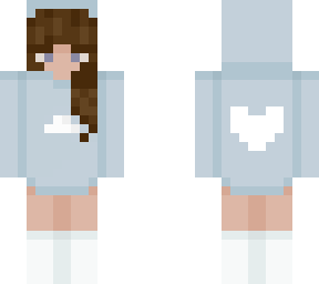 brunette girl with cloud hoodie