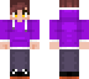 purple hoodie, baggy trousers