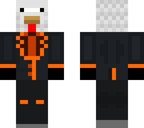 flame chicken in a suit