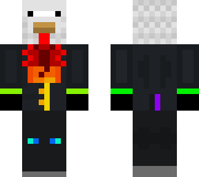 rainbow chicken in a suit