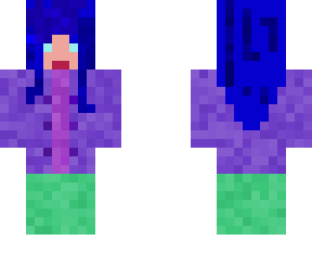 frau mit langen blauem haar