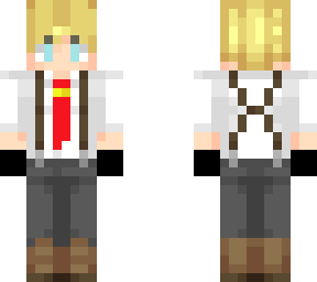 blonde man with suspenders