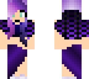 girl with crystal purple skirt and short jacket
