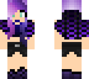 purple haired bad girl with printed jacket (remake)