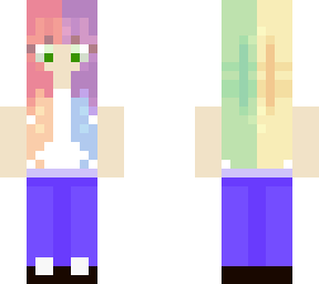 rainbow-haired girl in t-shirt