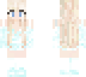 blonde hair blue outfit