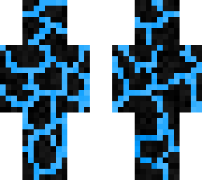 light blue and black cracks