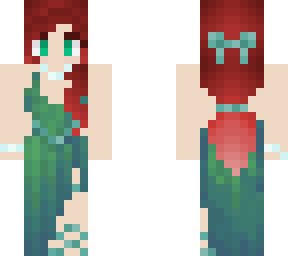 redhead in green dress
