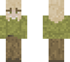 blonde girl with green sweater