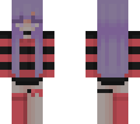 goth e-girl with red striped hoodie