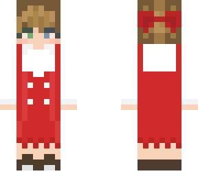 issac wearing red dress and hairbow!
