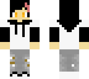 ryansup's black and white roblox hoodie in minecraft and white