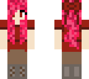 alex in cute red outfit with pink hair