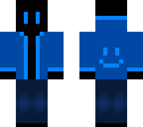 black and blue smiley man in hoodie