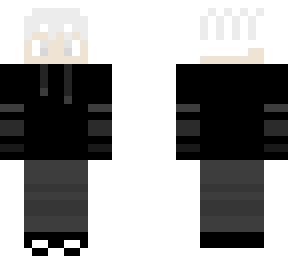 Boy with Black hoodie n white hair | Minecraft Skin