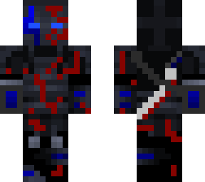 armored warrior blue with blood