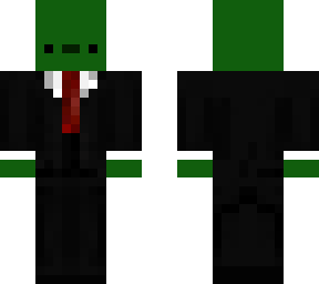 green duck in a suit