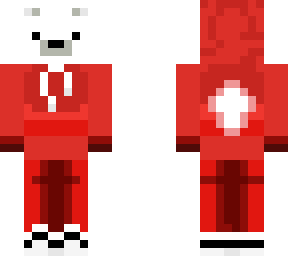 red and white bear skin jacket