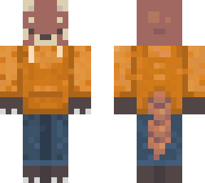 red panda with orange hoodie (longer jeans)