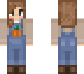 girl in pumpkin overalls
