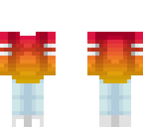 long red and yellow ombre sweater outfit base