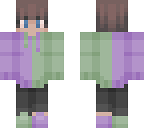 half purple half green hoodie
