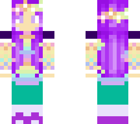 rainbow pastel girl with purple hair