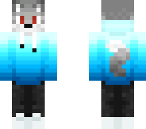 wolf in blue gradient hoodie