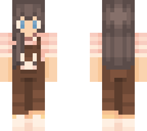 girl in overalls with bunny