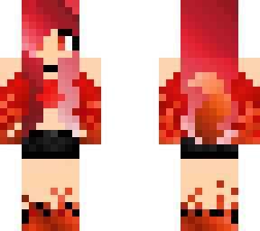 red-melon haired flame wolf girl