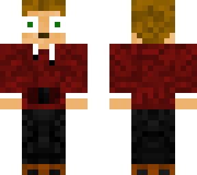 skin in red black pants