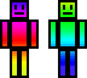 two faced rainbow robot...