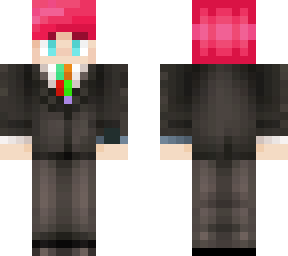 personal skin, pink haired businessman