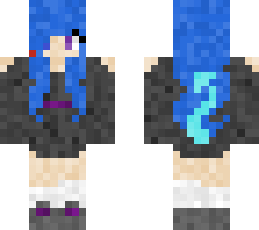 blue hair cyan demon girl! (first time making oc)