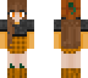 brown hair girl pumpkin halloween (better skirt)