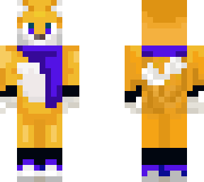 miles tails power (tails the fox) wearing a blue scarf!
