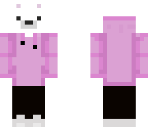 polar bear with pink hoodie