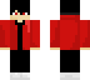 black shirt with red jacket boy
