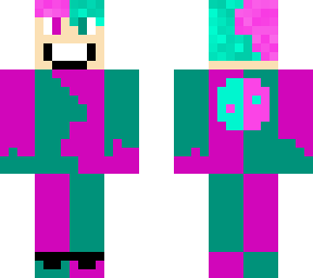 pink and cyan man
