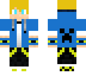 blue minecraft gamer