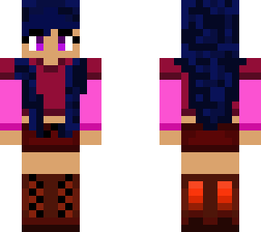 girl purple eyes - blue hair.