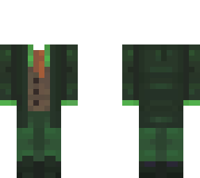 brown vest and green shirt